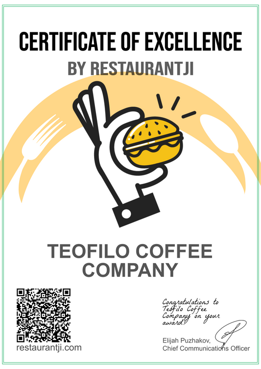 Teofilo Coffee Company has been awarded!